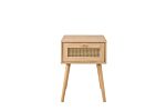 Croxley 1 Drawer Rattan Bedside Oak