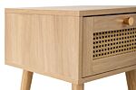 Croxley 1 Drawer Rattan Bedside Oak