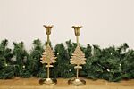 Gold Christmas Tree Candle Stick Holder