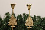 Gold Christmas Tree Candle Stick Holder