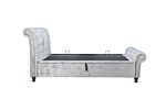 Castello Double Side Ottoman Bed Steel Crushed Velvet