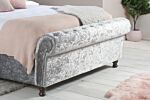 Castello Double Side Ottoman Bed Steel Crushed Velvet