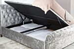 Castello Double Side Ottoman Bed Steel Crushed Velvet