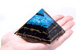 Orgonite Pyramid - Blue And Black Tourmaline - 7cm