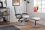 Memphis Swivel Chair & Footstool Grey