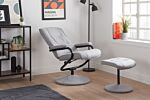 Memphis Swivel Chair & Footstool Grey