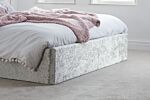 Berlin King Ottoman Bed Steel Crushed Velvet