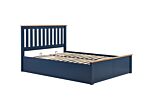 Phoenix King Ottoman Bed Navy Blue