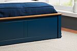 Phoenix King Ottoman Bed Navy Blue