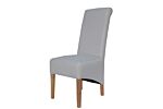 Scroll Back Fabric Chair Natural/oak