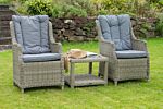Wentworth 3pc Comfort Companion Set Side Table 60x60x45cm & 2 X Comfort Chairs Including Cushions