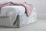 Berlin Single Ottoman Bed Steel Crushed Velvet