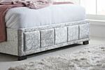 Hannover Double Bed Steel Crushed Velvet