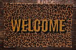 Leopard Print Welcome Coir Doormat 40x60cm