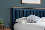 Phoenix Double Ottoman Bed Navy Blue