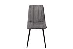 Aspen Straight Stitch Grey Dining Chair, Black Tapered Legs (pair)