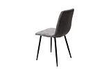 Aspen Straight Stitch Grey Dining Chair, Black Tapered Legs (pair)