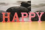 Shabby Chic Letters Red Wash - Happy