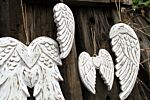 Hand Crafted Small Double Angel Wing & Heart - 15cm