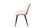 Aspen Diamond Stitch Natural Fabric Dining Chair, Black Tapered Legs (pair)