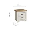 Highgate 2 Drawer Bedside Cream & Oak