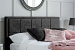 Hannover Small Double Bed Black Crushed Velvet