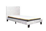 Berlin Single Bed Steel Crushed Velvet