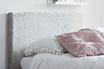 Berlin Single Bed Steel Crushed Velvet