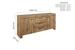 Compton 3 Drawer 2 Door Sideboard Oak