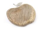 Wooden Apple Designed Tray With Silver Leaf - Small