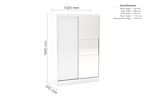 Lynx 2 Door Sliding Wardrobe With Mirror White