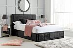 Hannover King Ottoman Bed Black Crushed Velvet