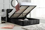 Hannover King Ottoman Bed Black Crushed Velvet