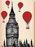 Red Hot Air Balloons & Iconic Buildings Ii - Canvas Print