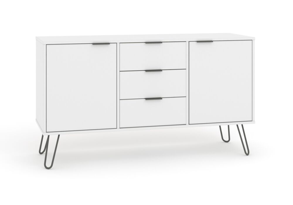 Augusta White Medium Sideboard With 2 Doors, 3 Drawers