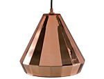 Hanging Light Pendant Lamp Copper High Gloss Shade Geometric Cone Industrial Design Beliani