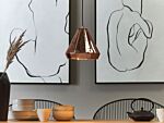 Hanging Light Pendant Lamp Copper High Gloss Shade Geometric Cone Industrial Design Beliani