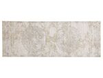 Area Rug Beige Cotton Distressed Effect 60 X 180 Cm Oriental Vintage Beliani