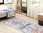 Area Rug Multicolour Polyester 80 X 200 Cm Runner Oriental Vintage Distressed Living Room Bedroom Hallway Beliani