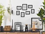 Set Of 7 Framed Maps Black Various Sizes Retro Hooks Gallery Living Room Wall Mounted Beliani