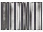 Outdoor Rug Mat Black And Light Grey Synthetic 120 X 180 Cm Striped Pattern Modern Beliani