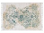 Viscose Area Rug Grey And Green 160 X 230 Cm Oriental Distressed Living Room Bedroom Beliani