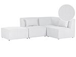 Modular Left Corner Sofa Off White Corduroy With Ottoman 3 Seater Sectional Sofa Modern Design Beliani