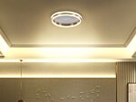 Ceiling Led Lamp Gold Metal 42 Cm Acrylic Opal Ring Shade Led Warm White Light Flush Lighting Beliani