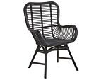 Accent Chair Black Rattan Modern Indoor Dining Room Living Room Beliani