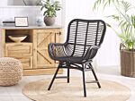 Accent Chair Black Rattan Modern Indoor Dining Room Living Room Beliani