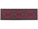 Runner Rug Red Polyester 60 X 200 Cm Hallway Kitchen Runner Long Carpet Anti-slip Backing Beliani