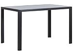 Dining Table Black Tempered Glass Top 120 X 80 Cm Metal Legs Rectangular Modern Beliani