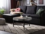 Coffee Table Grey Concrete Effect Top Black Metal Legs 75 Cm Round Modern Industrial Living Room Beliani