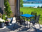 Outdoor Dining Table Black Steel 80 X 80 Cm Modern Garden Beliani